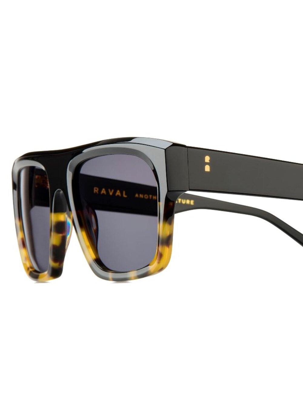 New Raval Eyewear Men's Sunglasses Havana Square Grey Lens Acetate Frame C4